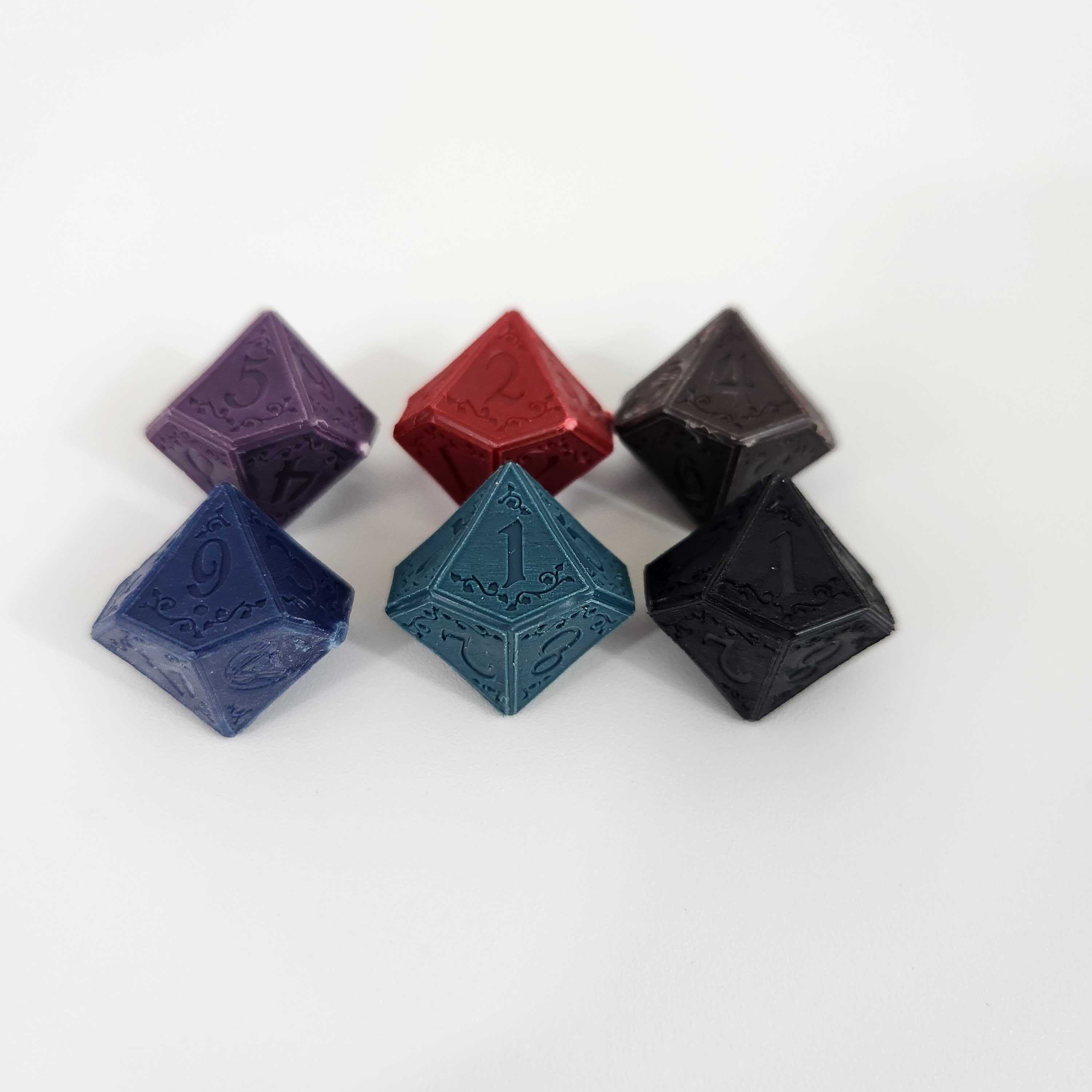 Set of 6 Ars Magica Recycled D10s